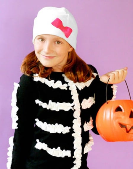 Ruffled Skeleton - 60 Fun and Easy DIY Halloween Costumes Your Kids Will Love