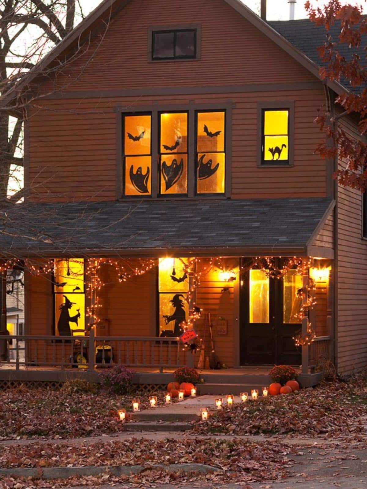 DIY Window Silhouettes halloween decoration.