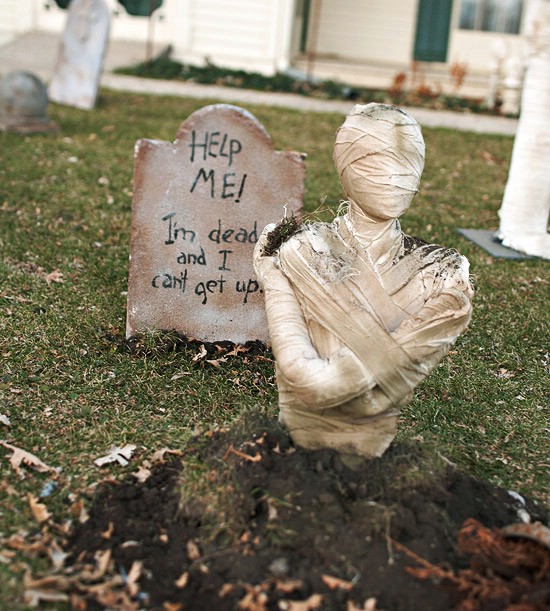 Eerie Mummy Graveyard - 40 Easy to Make DIY Halloween Decor Ideas
