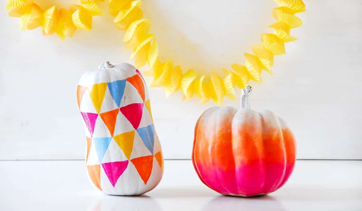 DIY Colorful Ombre Pumpkins
