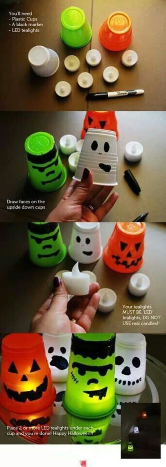 Spooky Halloween Candle Light Cups