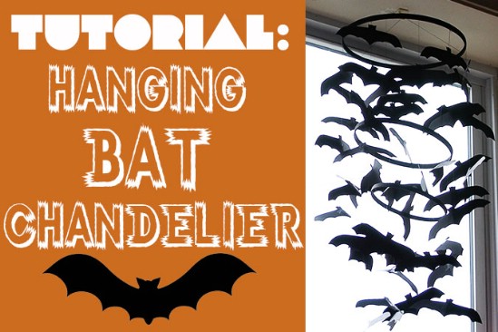 Hanging Bat Chandelier - 40 Easy to Make DIY Halloween Decor Ideas