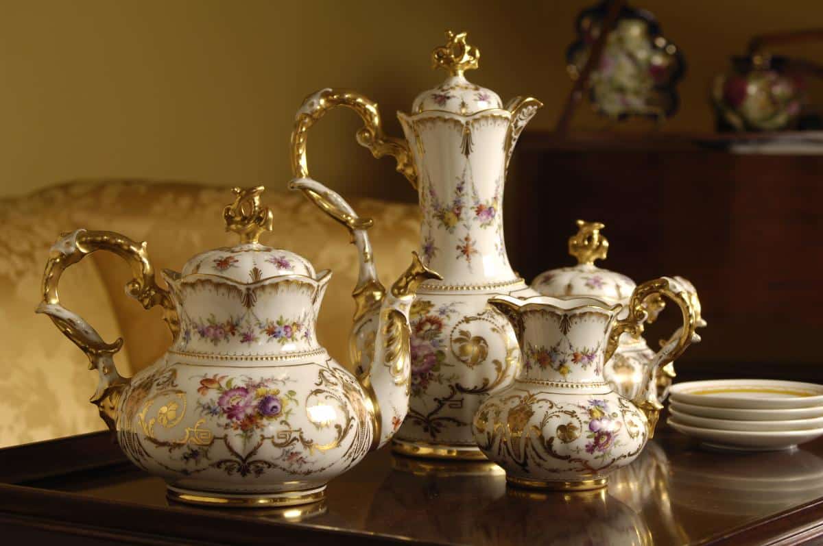 A china porcelain tea set.