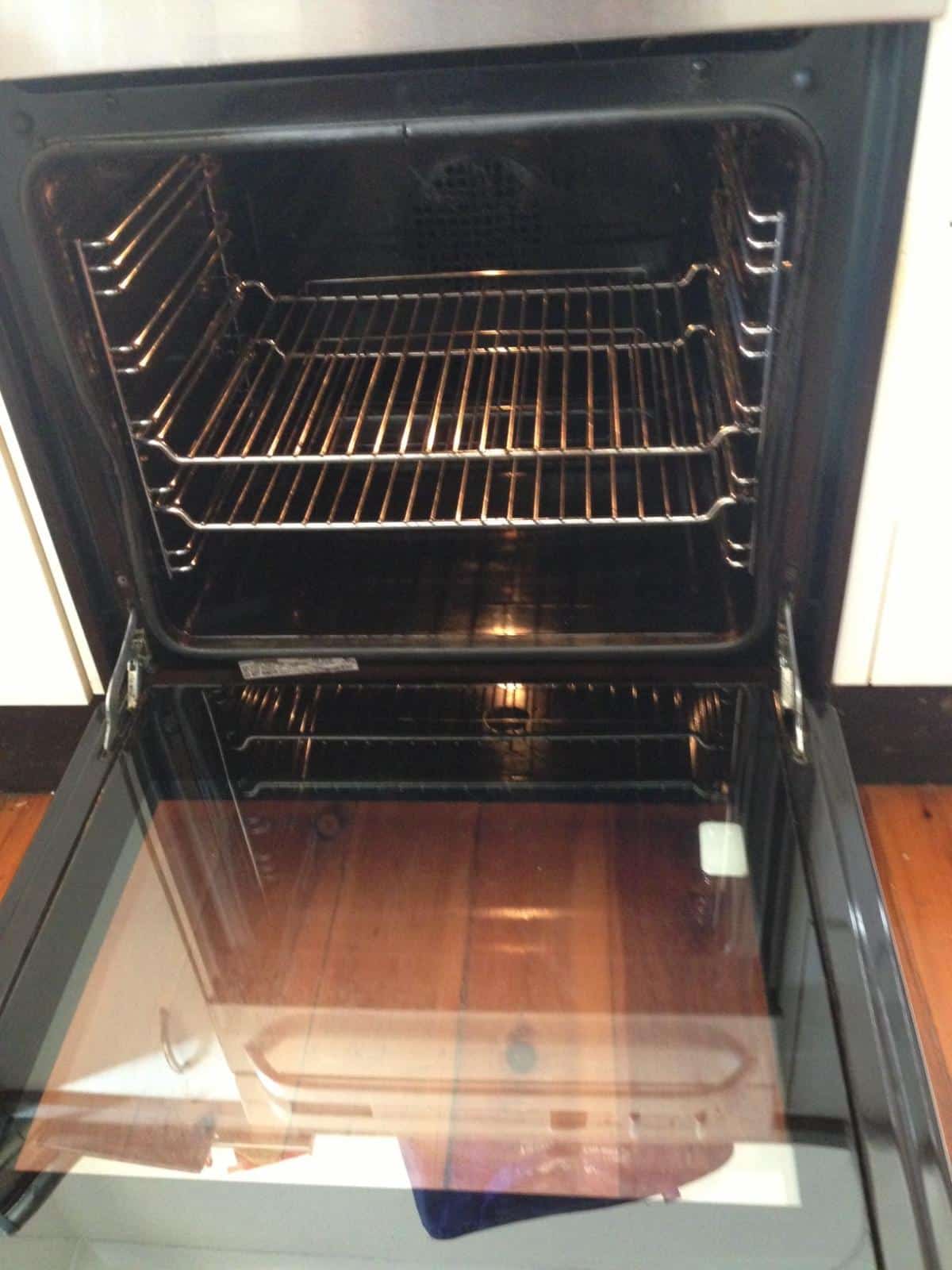 An oven after cleaning.