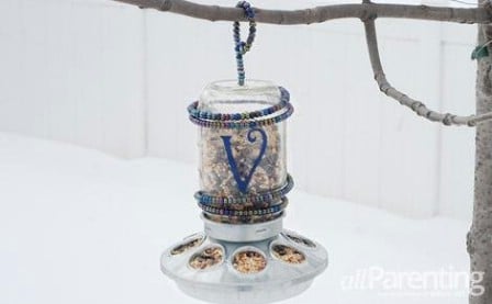 Monogramed Jar Feeder - 23 DIY Birdfeeders That Will Fill Your Garden With Birds