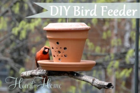 Flower Pot Birdfeeder - 23 DIY Birdfeeders That Will Fill Your Garden With Birds