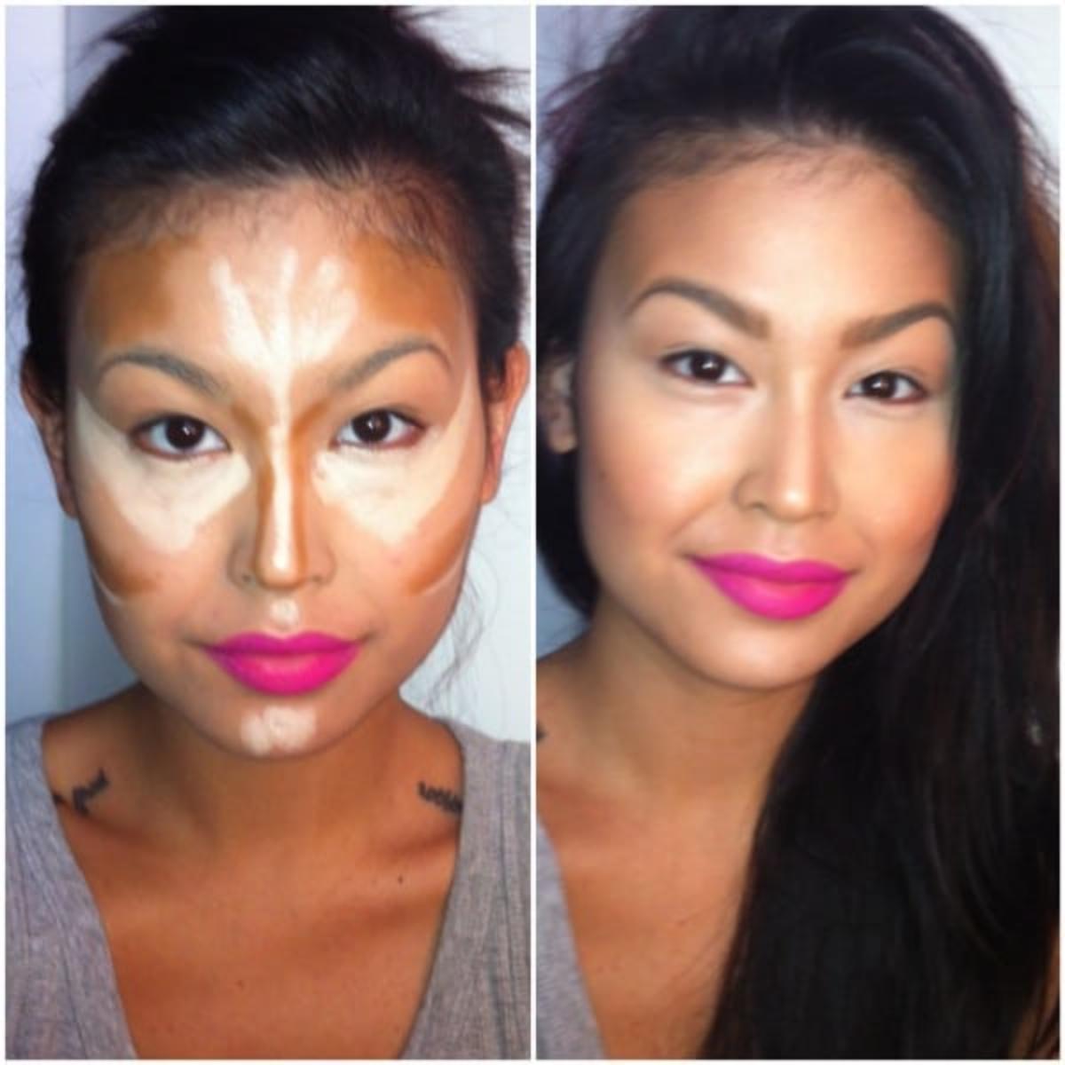Learn How to Contour Properly before and after.