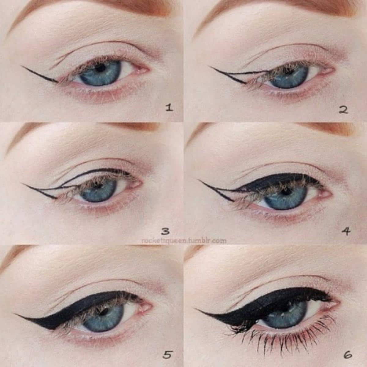 Learn How to Create a Winged Look with Eye Makeup collage.