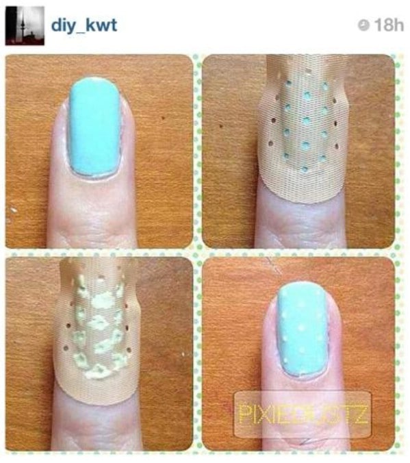 Get Great Nail Art – With a Band-Aid - 40 DIY Beauty Hacks That Are Borderline Genius
