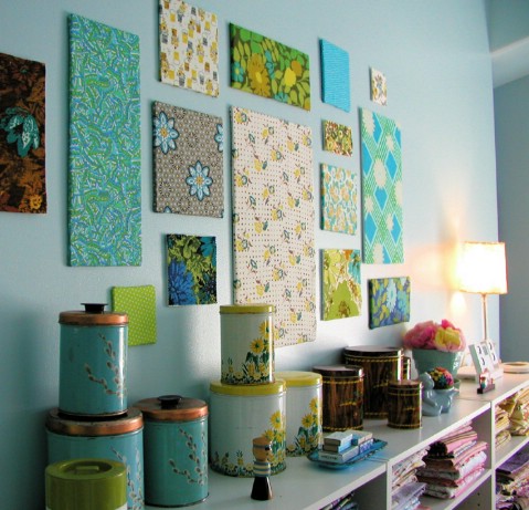 Fabric Panel Wall Décor - 30 Extremely Creative No-Sew DIY Projects