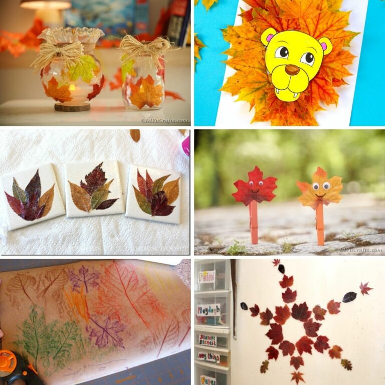 Fall leaf crafts collage