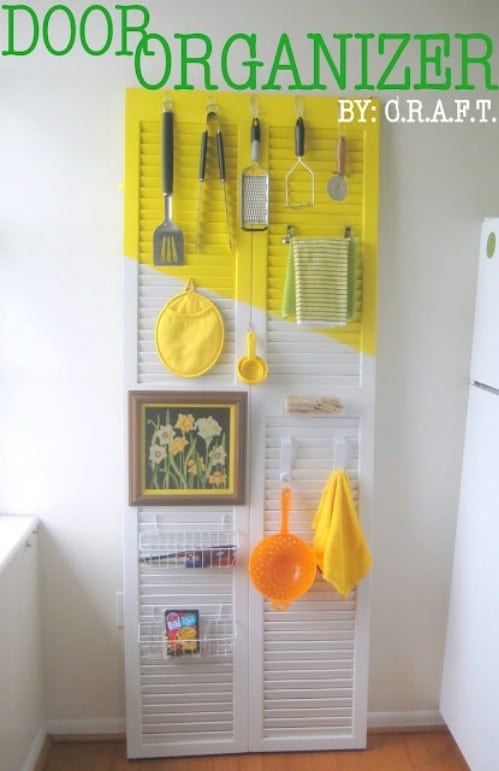 Make Storage from an Old Closet Door - 20 of the Most Adorable DIY Kitchen Projects You’ve Ever Seen