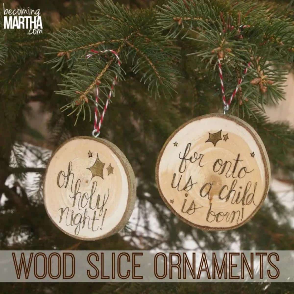 Wood Sice Ornaments