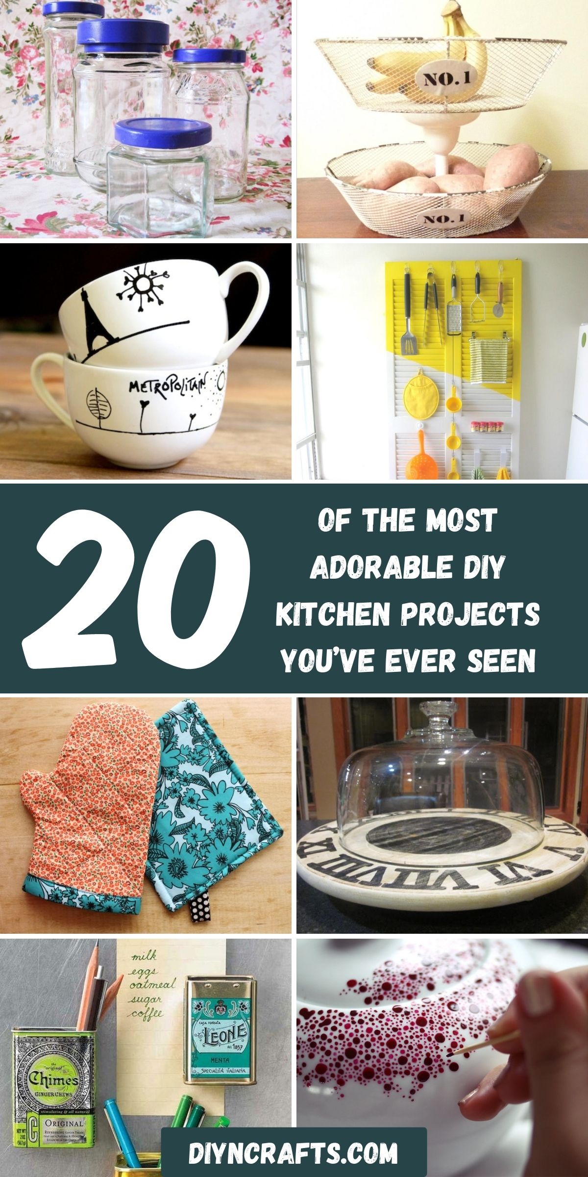 20 of the Most Adorable DIY Kitchen Projects You’ve Ever Seen collage.