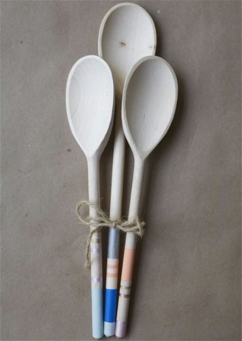 Paint Wooden Spoon Handles - 20 of the Most Adorable DIY Kitchen Projects You’ve Ever Seen