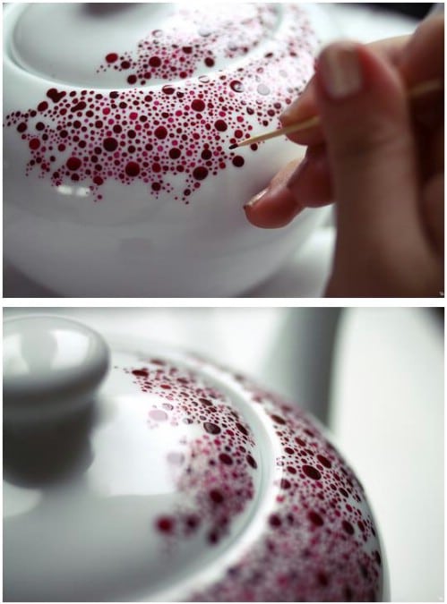 Paint a Porcelain Teapot - 20 of the Most Adorable DIY Kitchen Projects You’ve Ever Seen