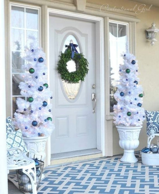 Go All White - 60 Beautifully Festive Ways to Decorate Your Porch for Christmas