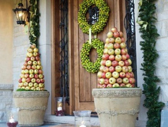Fruit Topiary - 60 Beautifully Festive Ways to Decorate Your Porch for Christmas