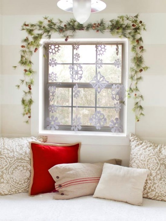 Dress Up The Windows - 30 Stunning Ways to Decorate Your Living Room This Christmas