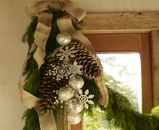 Pinecones and Snowflakes - 60 Beautifully Festive Ways to Decorate Your Porch for Christmas
