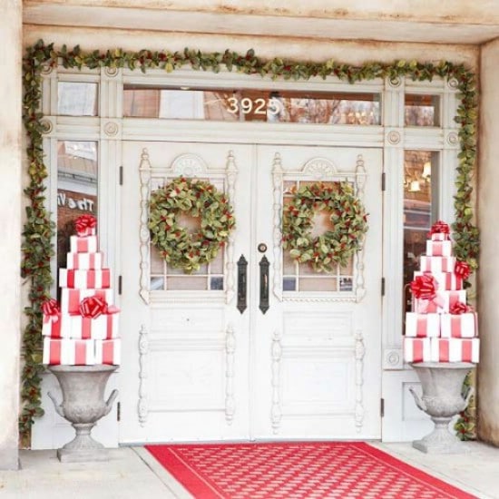 Simple Splashes of Red - 60 Beautifully Festive Ways to Decorate Your Porch for Christmas