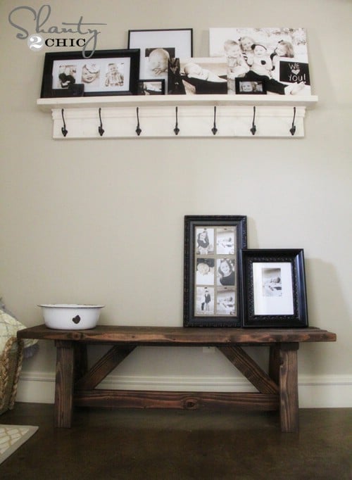 Rustic Entryway Bench - 40 Rustic Home Decor Ideas You Can Build Yourself