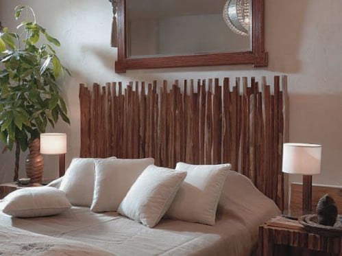 Wooden Stick Headboard - 40 Rustic Home Decor Ideas You Can Build Yourself