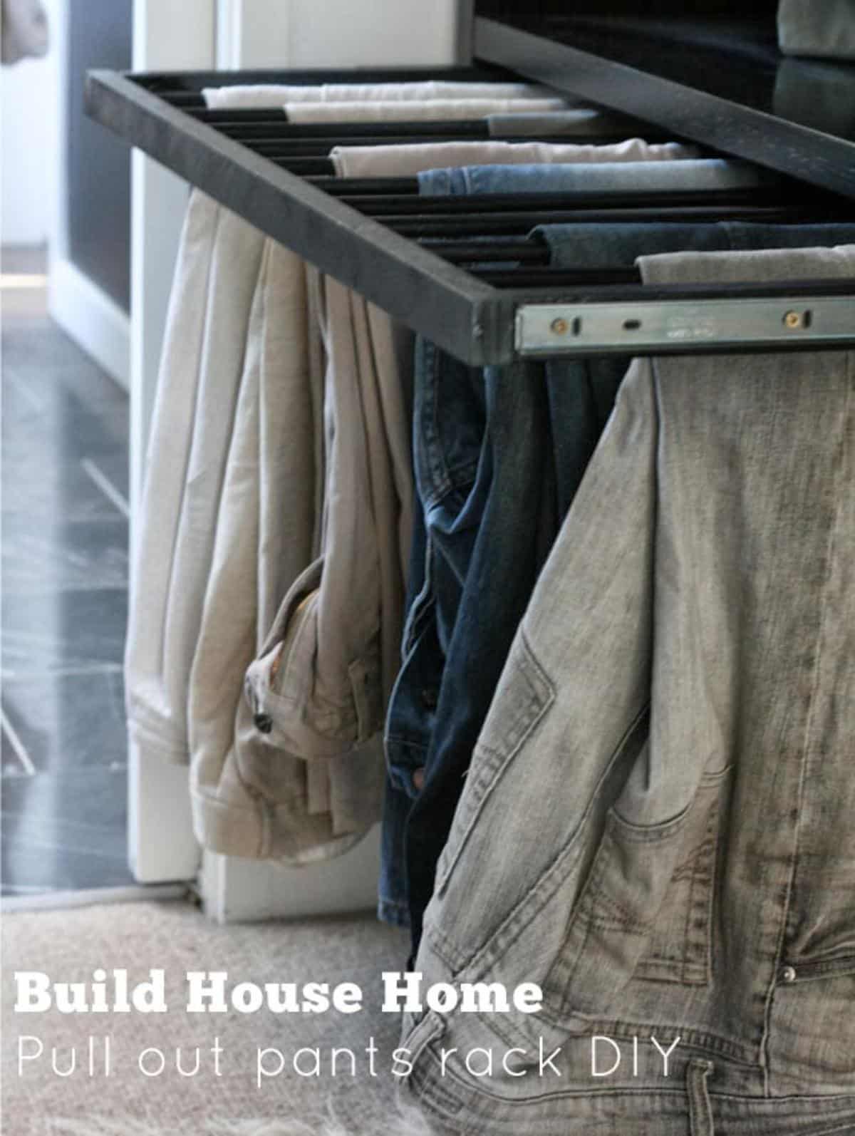 DIY Pull-out pants rack.