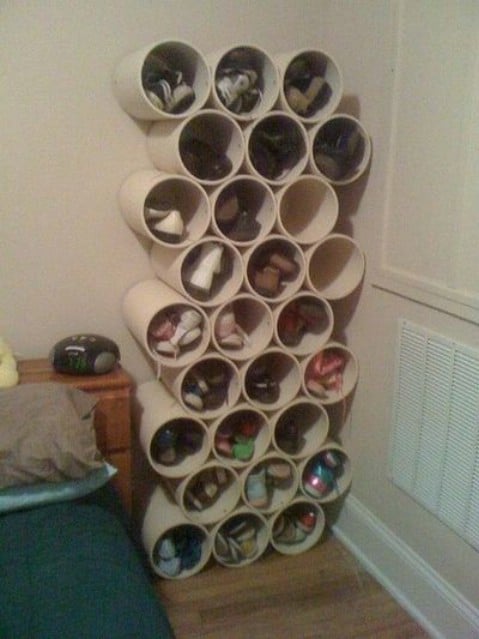 PVC Pipe Shoe Storage