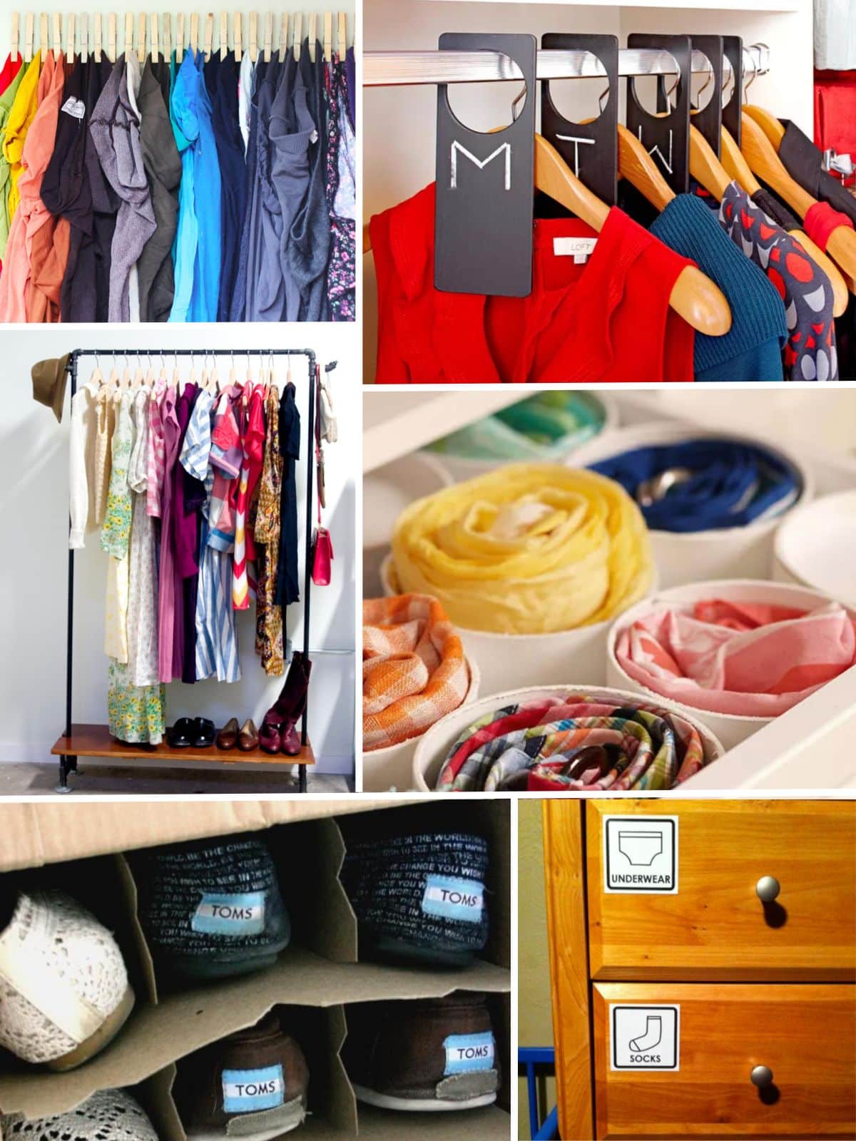 40 Brilliant Closet and Drawer Organizing Projects collage.
