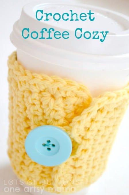 Crocheted Cup Cozy - 30 Super Easy Knitting and Crochet Patterns for Beginners