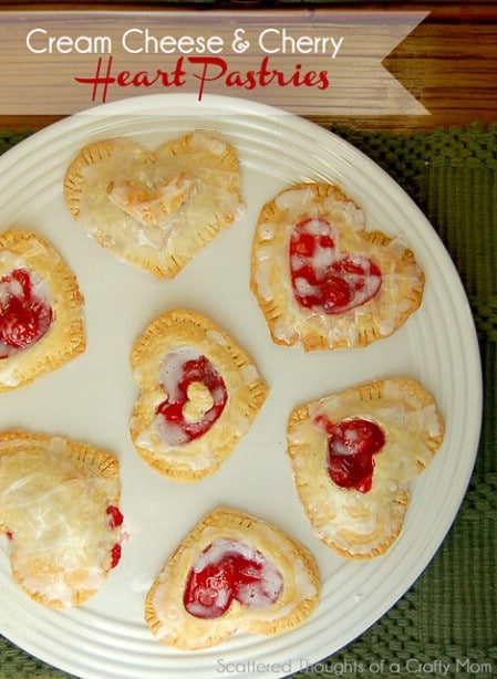 Cherry and Cream Cheese Hearts - 15 Extremely Creative Heart-Shaped Pies For Your Loved Ones