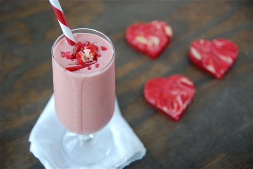 Red Velvet Cheesecake Milkshake - 20 Tasty and Romantic Valentine’s Day Treats You Will Love