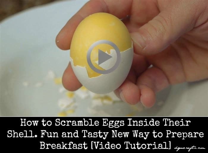 Scramble eggs inside their shell