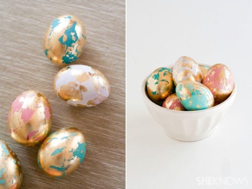 Golden Marbled Easter Eggs - 80 Creative and Fun Easter Egg Decorating and Craft Ideas