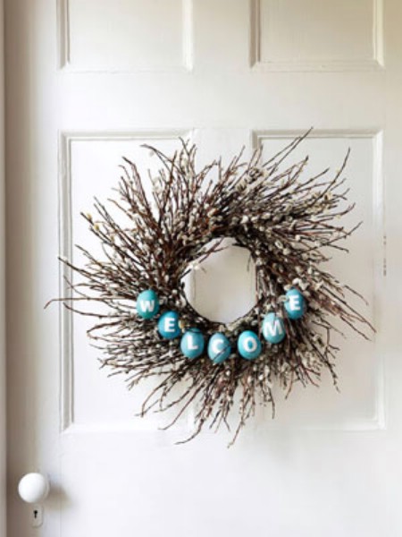 Twig Welcome Wreath - 40 Creative DIY Easter Wreath Ideas to Beautify Your Home