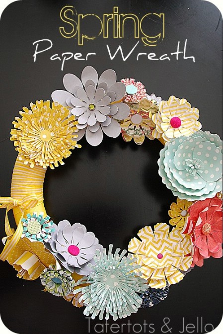 Spring Paper Wreath - 40 Creative DIY Easter Wreath Ideas to Beautify Your Home