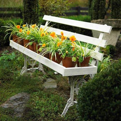 Garden Bench Planters - 40 Genius Space-Savvy Small Garden Ideas and Solutions