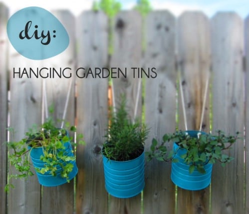 Hanging Tin Can Garden - 40 Genius Space-Savvy Small Garden Ideas and Solutions