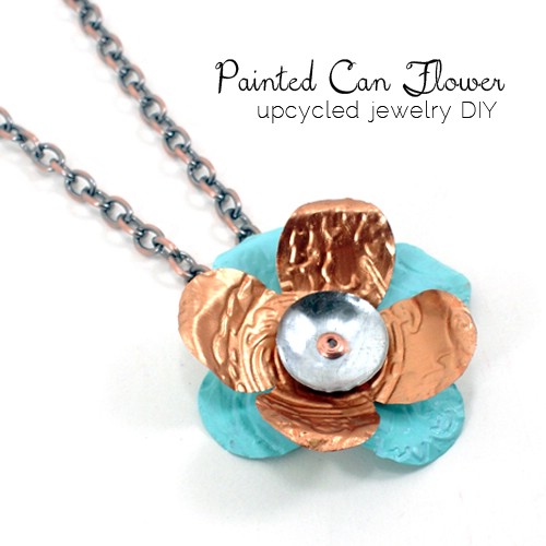 Painted Can Flower Necklace