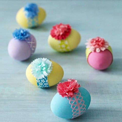 Ribbon Easter Eggs - 80 Creative and Fun Easter Egg Decorating and Craft Ideas