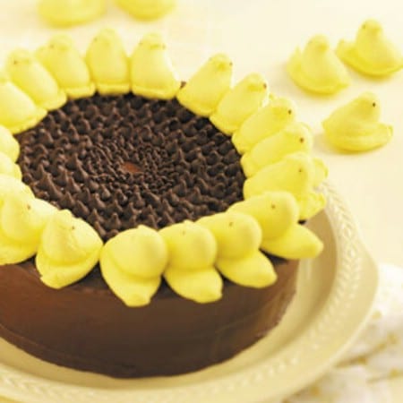 Marshmallow Peeps Sunflower Cake - 100 Easy and Delicious Easter Treats and Desserts