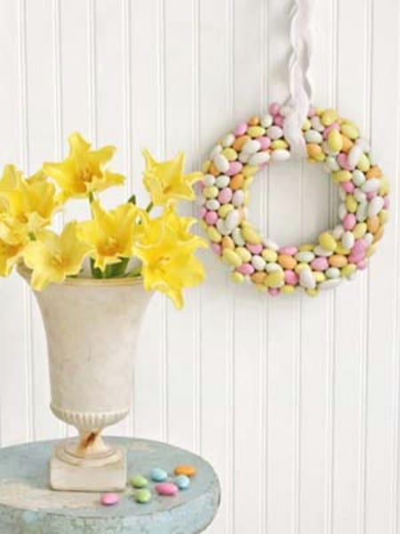 Jordan Almond Wreath - 40 Creative DIY Easter Wreath Ideas to Beautify Your Home