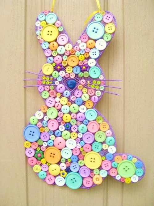 Button Bunny - 80 Fabulous Easter Decorations You Can Make Yourself