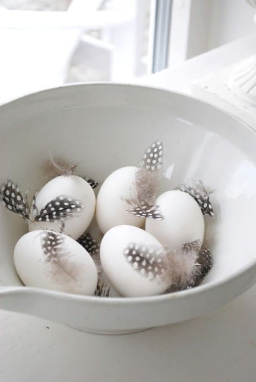 Feathered Easter Eggs - 80 Creative and Fun Easter Egg Decorating and Craft Ideas