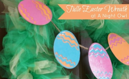 Tulle Easter Wreath - 40 Creative DIY Easter Wreath Ideas to Beautify Your Home