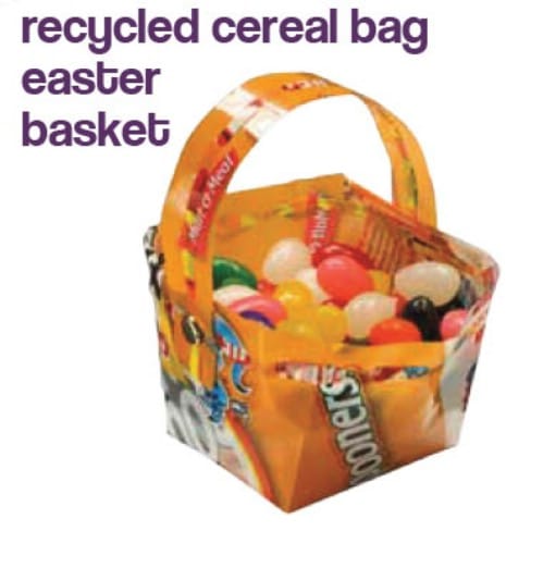 Recycled Cereal Bag Easter Baskets