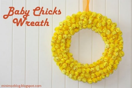 Baby Chicks Wreath - 40 Creative DIY Easter Wreath Ideas to Beautify Your Home