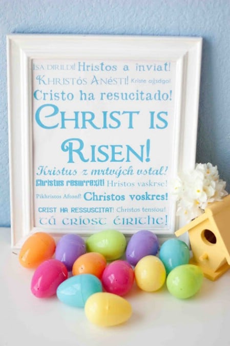Christ Is Risen Subway Art Printable - 40 Crafty Easter Printables for Perfect Holiday Projects