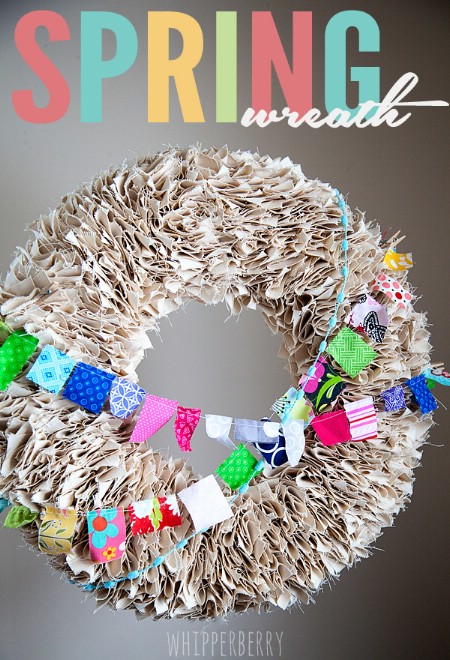 Fabric Garland Wreath - 40 Creative DIY Easter Wreath Ideas to Beautify Your Home